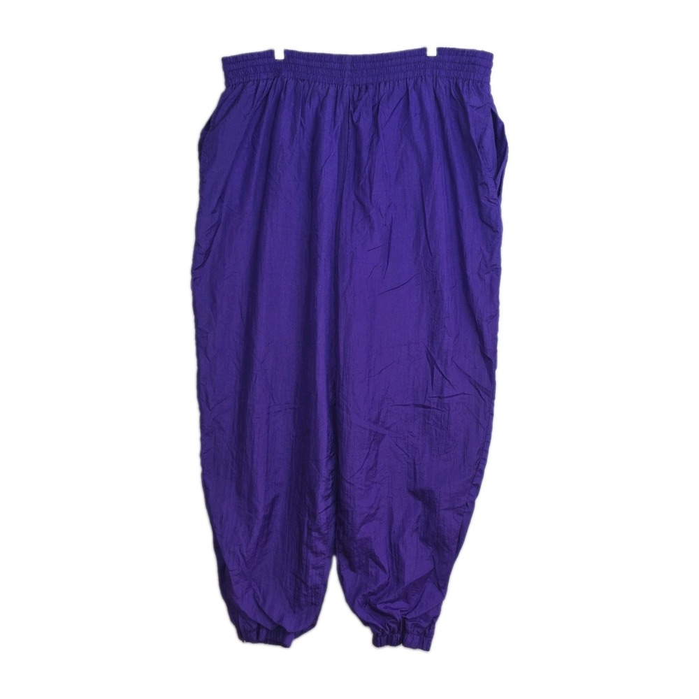 VTG Laura Katherine Windbreaker Pants Women's 22W Purple Elastic Waist, Hems